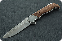 Складной нож Рысь накладки дерево, дамаск, гарда дамаск : фото 2