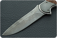 Складной нож Рысь накладки дерево, дамаск, гарда дамаск : фото 3