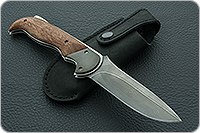 Складной нож Рысь накладки дерево, дамаск, гарда дамаск : фото 8