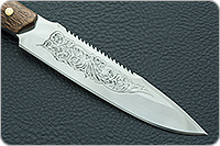 Нож Особист (с пилой) накладки сапели, эи-107, цельнометаллический : фото 4