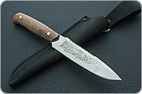 Нож Особист (с пилой) накладки сапели, эи-107, цельнометаллический : фото 10