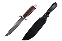 Нож Разведчика наборная кожа, нержавеющий дамаск, алюминий : фото 2