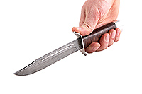 Нож Разведчика наборная кожа, нержавеющий дамаск, алюминий : фото 5