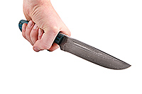 Нож Бекас (микарта зелено-синяя) накладки микарта, нержавеющий дамаск, цельнометаллический : фото 3