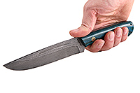 Нож Бекас (микарта зелено-синяя) накладки микарта, нержавеющий дамаск, цельнометаллический : фото 4