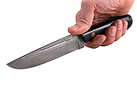 Нож Бекас  накладки граб, нержавеющий дамаск, цельнометаллический : фото 5