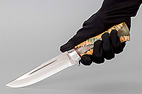 Нож Бекас  стабилизированная карельская береза, elmax, алюминий : фото 6