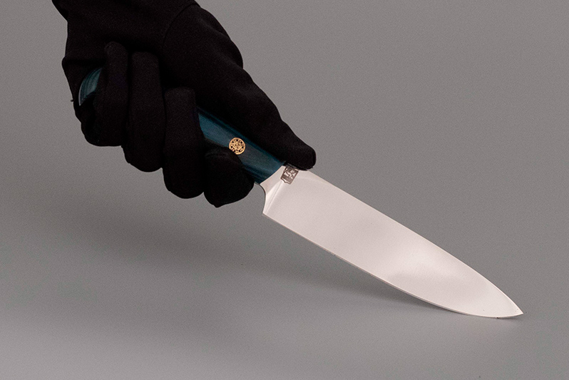 Нож Шеф-Малый  накладки микарта, 95х18, цельнометаллический : фото 5