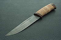 Нож Бекас  береста, нержавеющий дамаск, текстолит : фото 2