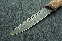 Нож Бекас  береста, нержавеющий дамаск, текстолит : фото 3