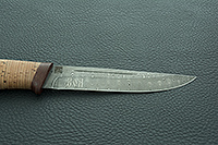 Нож Бекас  береста, нержавеющий дамаск, текстолит : фото 7