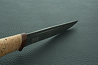 Нож Бекас  береста, нержавеющий дамаск, текстолит : фото 8