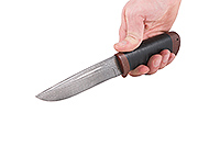 Нож Бекас  наборная кожа, нержавеющий дамаск, текстолит : фото 5