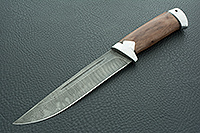 Нож Бекас  орех, нержавеющий дамаск, алюминий : фото 2