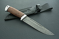 Нож Бекас  орех, нержавеющий дамаск, алюминий : фото 9