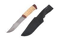 Нож Волк береста, нержавеющий дамаск, текстолит : фото 2