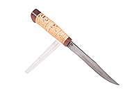 Нож Волк береста, нержавеющий дамаск, текстолит : фото 3