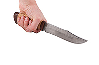 Нож Волк береста, нержавеющий дамаск, текстолит : фото 4