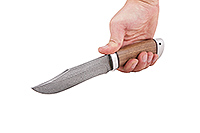 Нож Волк орех, нержавеющий дамаск, алюминий : фото 5