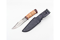 Нож Койот береста, нержавеющий дамаск, текстолит : фото 2