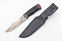 Нож Койот наборная кожа, нержавеющий дамаск, текстолит : фото 2