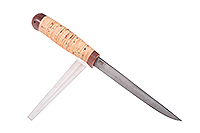 Нож Лиса береста, нержавеющий дамаск, текстолит : фото 3