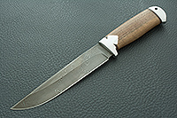 Нож Лиса орех, нержавеющий дамаск, алюминий : фото 2