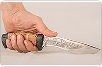 Нож Медведь береста, 95х18, текстолит : фото 3