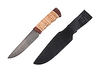 Нож Пума береста, нержавеющий дамаск, текстолит : фото 2