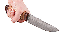 Нож Пума береста, нержавеющий дамаск, текстолит : фото 4