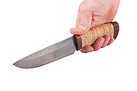 Нож Пума береста, нержавеющий дамаск, текстолит : фото 5