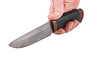 Нож Пума наборная кожа, нержавеющий дамаск, текстолит : фото 5