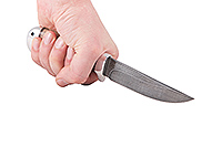 Нож Пустельга орех, нержавеющий дамаск, алюминий : фото 4