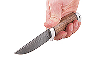 Нож Пустельга орех, нержавеющий дамаск, алюминий : фото 5