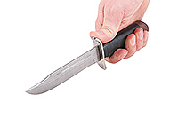 Нож Разведчика наборная кожа, нержавеющий дамаск, текстолит : фото 5