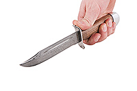 Нож Разведчика орех, нержавеющий дамаск, алюминий : фото 5