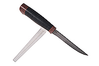 Нож Риф наборная кожа, нержавеющий дамаск, текстолит : фото 3