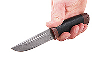 Нож Риф наборная кожа, нержавеющий дамаск, текстолит : фото 5