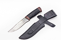 Нож Таганай наборная кожа, нержавеющий дамаск, текстолит : фото 2