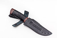 Нож Таганай наборная кожа, нержавеющий дамаск, текстолит : фото 6