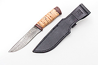 Нож Таежная стрела береста, нержавеющий дамаск, текстолит : фото 2