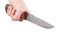 Нож Таежный береста, нержавеющий дамаск, текстолит : фото 3