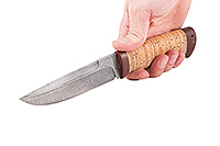 Нож Таежный береста, нержавеющий дамаск, текстолит : фото 5