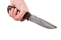 Нож Таежный наборная кожа, нержавеющий дамаск, текстолит : фото 4