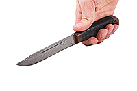 Нож Финка - 2 наборная кожа, нержавеющий дамаск, текстолит : фото 5