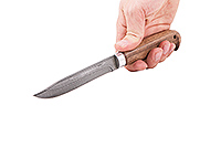 Нож Финка - 2 орех, нержавеющий дамаск, алюминий : фото 4