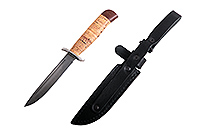 Нож Финка Вачинская береста, нержавеющий дамаск, текстолит : фото 2