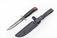 Нож Финка Вачинская наборная кожа, нержавеющий дамаск, текстолит : фото 2