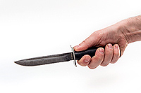 Нож Финка Вачинская наборная кожа, нержавеющий дамаск, текстолит : фото 5