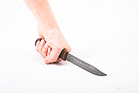 Нож Финка  наборная кожа, нержавеющий дамаск, текстолит : фото 4